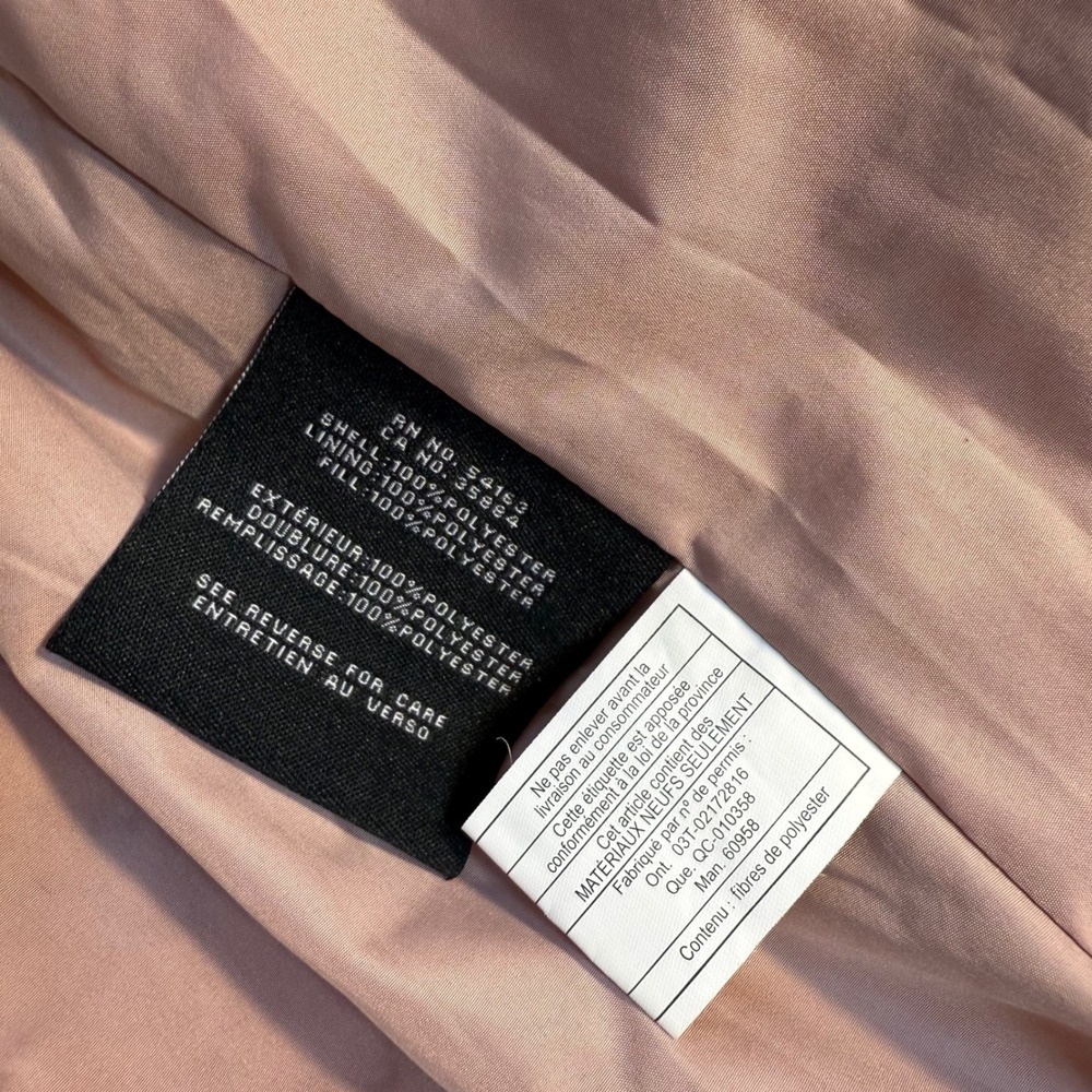 Cole Haan Signature Quilted Jacket Dusky Pink Front Zip Gold Accents Winter Coat - Picture 11 of 14